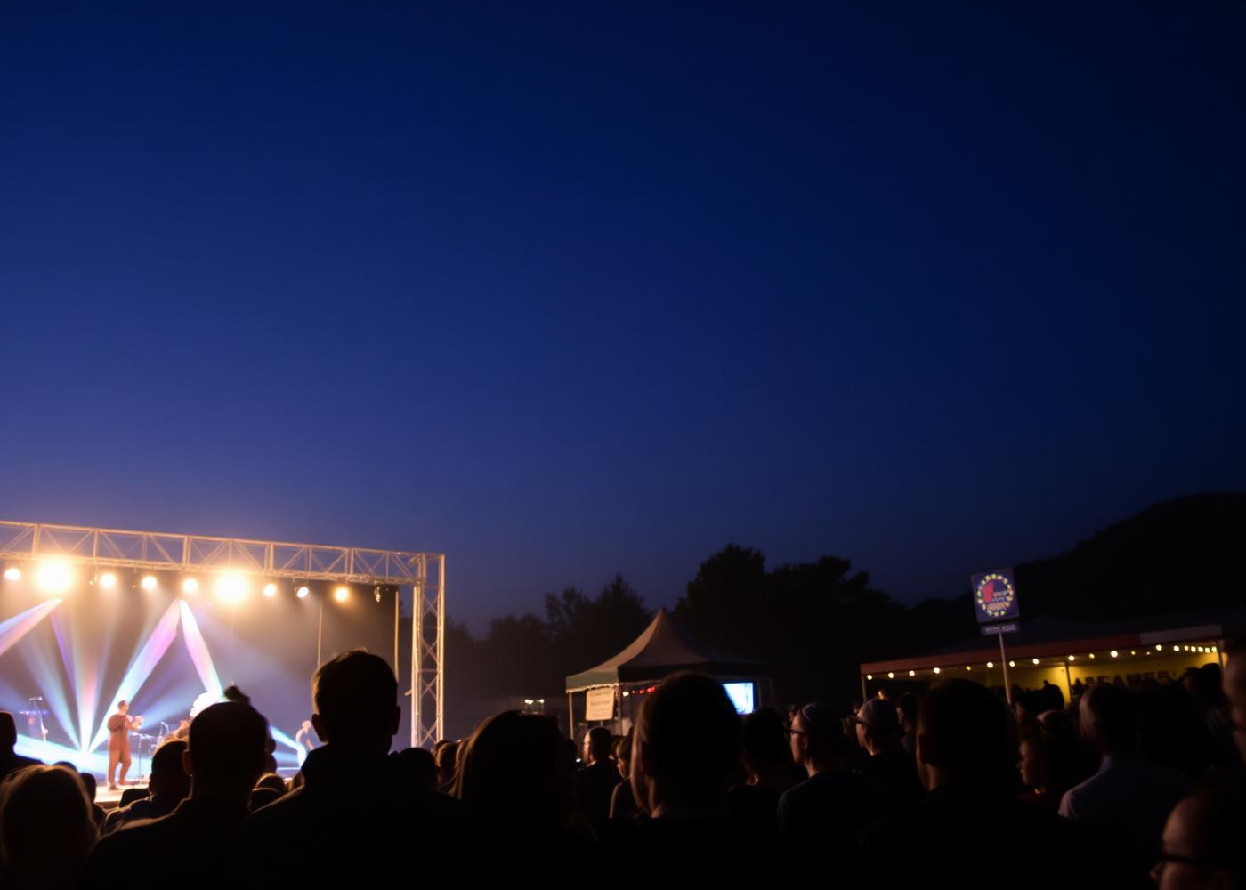 Crowd at an MS Promoters outdoor lifestyle event at dusk